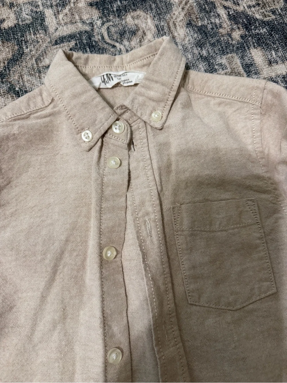Kids Beige Button-Down Shirt - Classic Casual